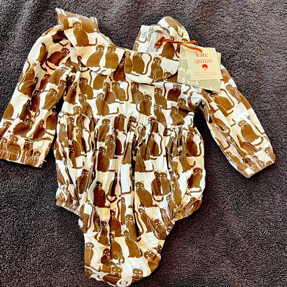 NWT Kate Quinn Peter Pan Cats Onesie 0-3 Months